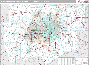 Dallas-Fort Worth-Arlington Wall Map Premium Style